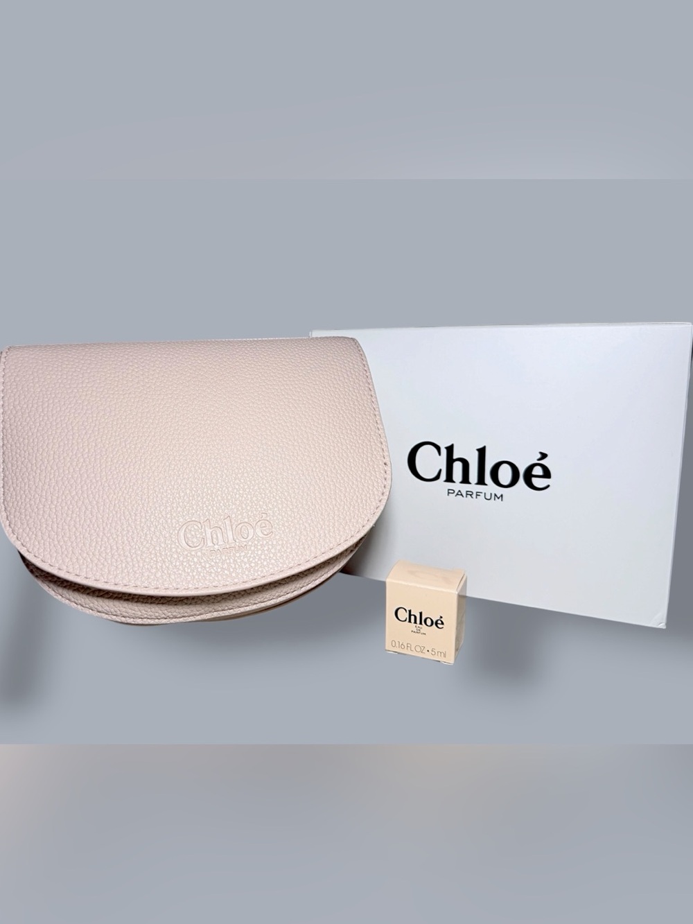 Chloé Parfum Pink Pouch with Wrist Strap + Chloe mini sample